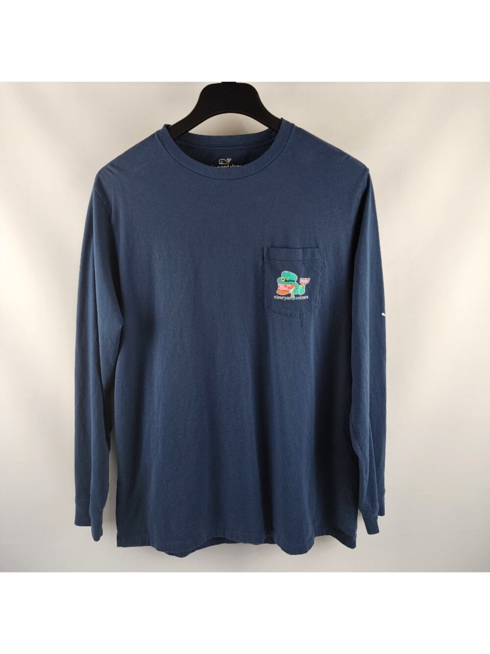Vineyard Vines Shirt Mens Large Blue Vintage St. Patricks Whale Pocket L/S Tee
